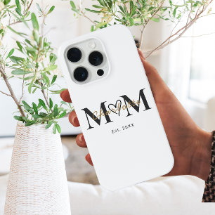 Elegante Capinha de Telefone com Nome da Mãe Ano d