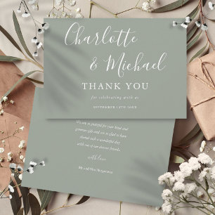 Elegante Carta de Agradecimento de Casamento com A