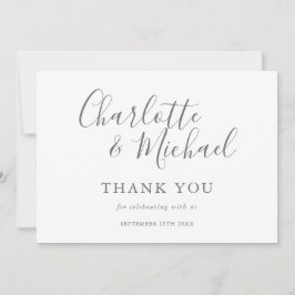 Elegante Carta de Agradecimento de Casamento com L