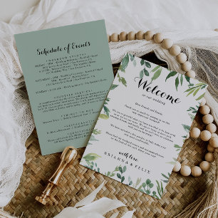 Elegante Carta de Boas-vindas Tropical Verde