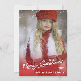 Elegante Cartão com fotos de Férias Vermelhas de N