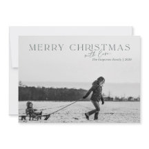 Elegante Cartão com fotos Verde de Natal