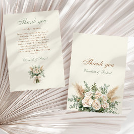 Elegante cartão de agradecimento de casamento com