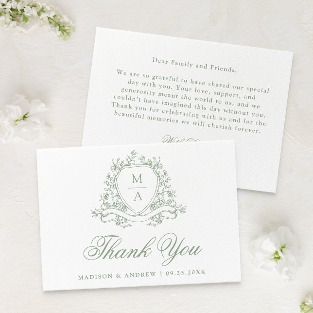 Elegante Cartão de Agradecimento de Casamento com  (Criador carregado)