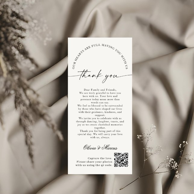 Elegante Cartão de Agradecimento de Casamento com  (Criador carregado)