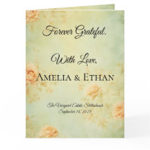 Elegante Cartão de Agradecimento de Casamento Dobl