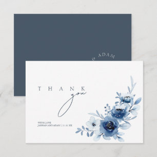 Elegante Cartão de Agradecimento de Casamento Flor