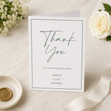 Elegante cartão de agradecimento de casamento mini