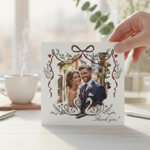 Elegante Cartão de Agradecimento de Foto de Casame
