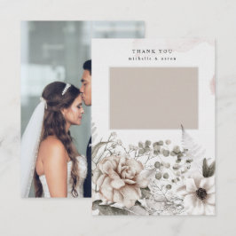 elegante cartão de agradecimento de foto floral to