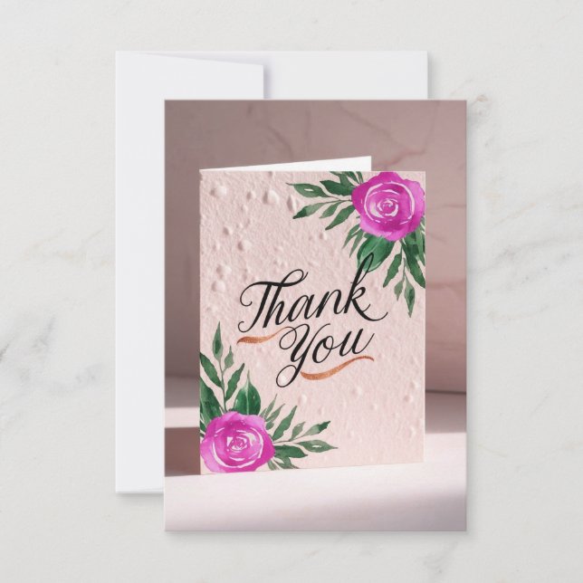 Elegante Cartão de Agradecimento Personalizado par (Frente)