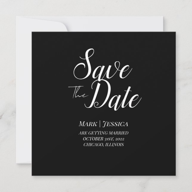 Elegante Cartão de Agradecimento Save The Date (Frente)