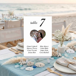 Elegante Cartão de Assentos de Casamento com Foto 