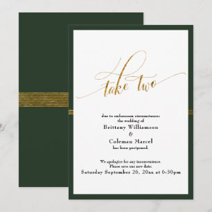 Elegante Cartão de Casamento Adiado com Listras Ve