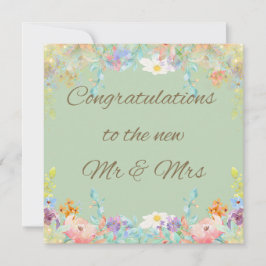 “Elegante Cartão de Casamento Floral Moderno