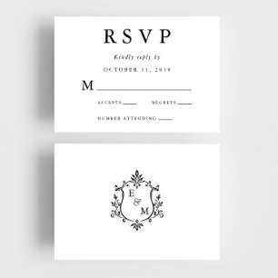 Elegante cartão de resposta de casamento com crist