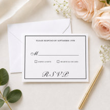Elegante Cartão de Resposta de Casamento em Caligr
