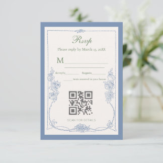 Elegante Cartão de Resposta de Casamento Floral Fr