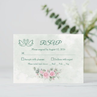 Elegante cartão de resposta de casamento floral ro