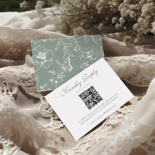 Elegante cartão de RSVP de casamento com código QR