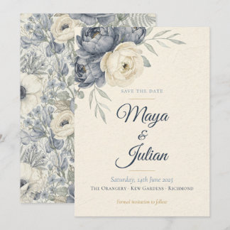 Elegante cartão de salvar a data de casamento flor