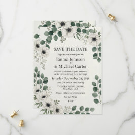 Elegante Cartão de 'Save the Date' de Aquarela Bot