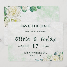 Elegante Cartão de Save the Date de Casamento Orgâ