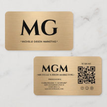 Elegante Cartão de Visita com Monograma Dourado pa