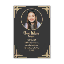 Elegante Cartão de visita de folha de ouro