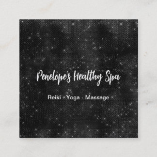 Elegante Cartão de visita preto e branco quadrado