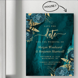 Elegante cartão magnético de casamento floral em a