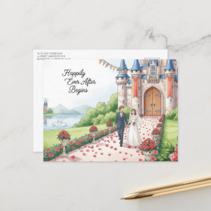 Elegante cartão postal de casamento moderno Save T