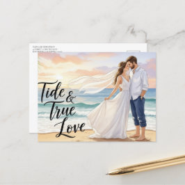 Elegante cartão postal de casamento moderno Save T