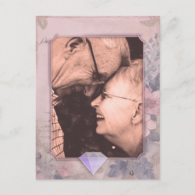 Elegante Cartão Postal de Foto para Salvar a Data  (Frente)