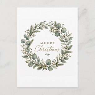 Elegante cartão postal de Natal botânico de eucali