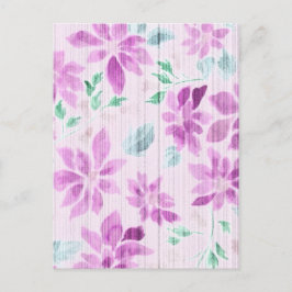 Elegante Cartão Postal Floral em Aquarela Lavanda