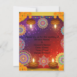 Elegante Cartão Postal Indiano de Save the Date