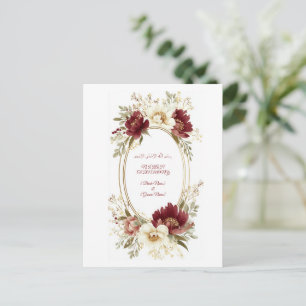 Elegante Cartão Postal Nikah Save The Date - Flor 