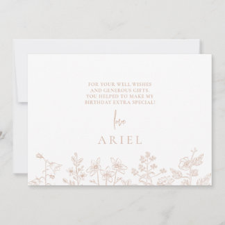 Elegante cartões de agradecimentos de aniversário