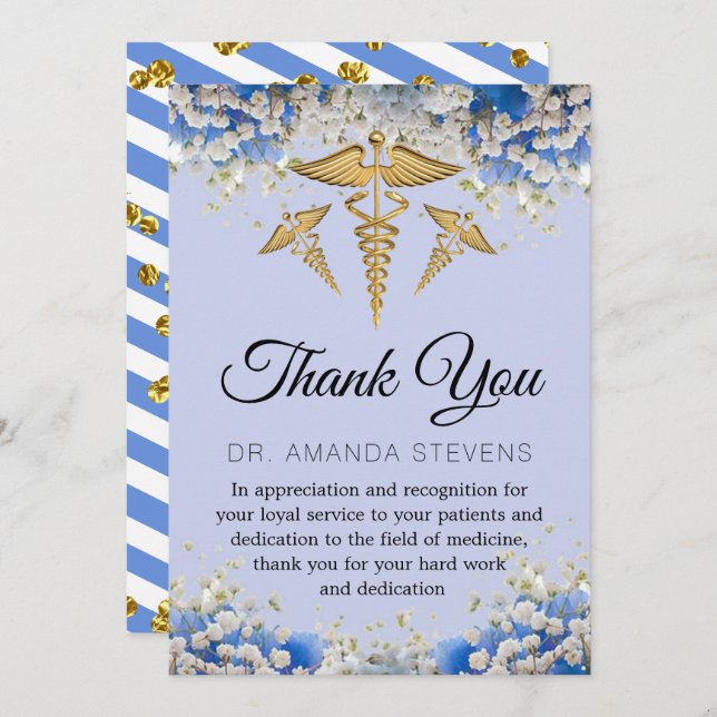 Elegante Cartões de agradecimentos de Daisy Doutor (Frente/Verso)