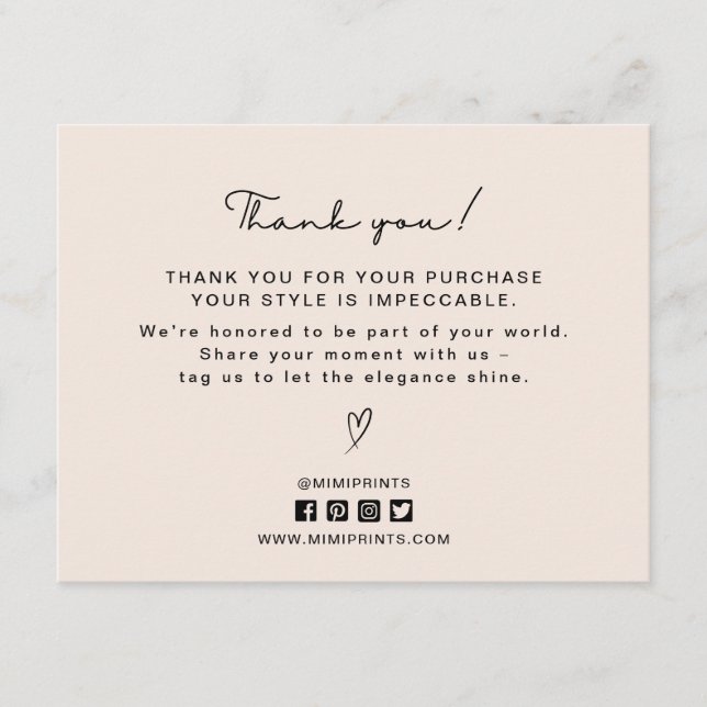 Elegante cartões de agradecimentos de ícones moder (Frente)