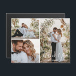 elegante casamento 3 fotos colagem obrigado seu im<br><div class="desc">fotos por freepik.com elegante script moderno casamento três fotos obrigado colagem você cartão magnético</div>