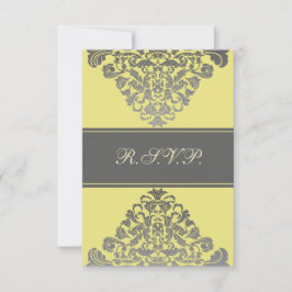 elegante "casamento amarelo RSVP Padrão 3.5 x 5