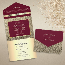 Elegante Casamento com Brilho Dourado e Borgonha