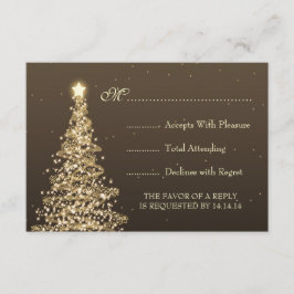 Elegante Casamento de Natal RSVP Dourado Brown