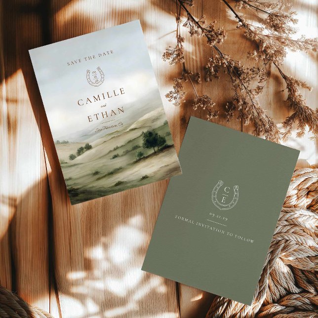 Elegante Casamento em Fazenda Save The Date (Modern Western Save the Date Card)