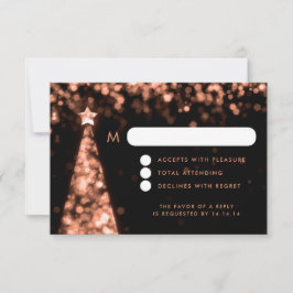 Elegante Casamento Festivo de Natal RSVP Rosa Dour