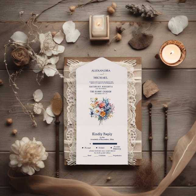 Elegante Casamento Floral Boho em Aquarela (Criador carregado)