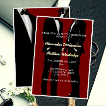 Elegante Casamento Gay Moderno Burgundy Dourado