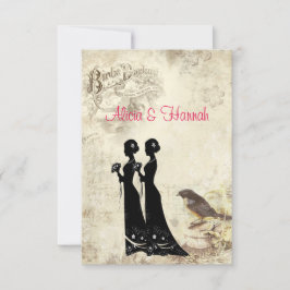Elegante, Casamento Lésbico, Cartão de Resposta de